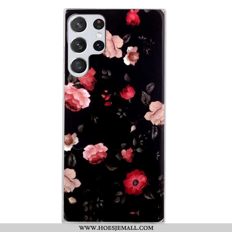 Telefoonhoesje voor Samsung Galaxy S22 Ultra 5G Fluorescerende Vrijheidsbloemen