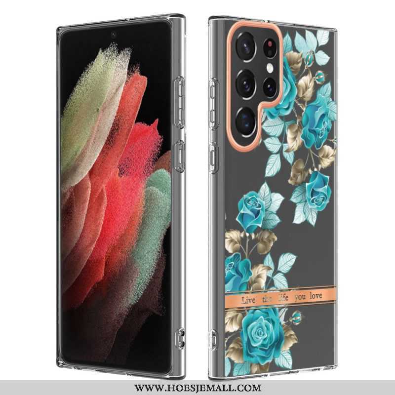 Hoesje voor Samsung Galaxy S22 Ultra 5G Bloemen Leven Het Leven Waar Je Van Houdt