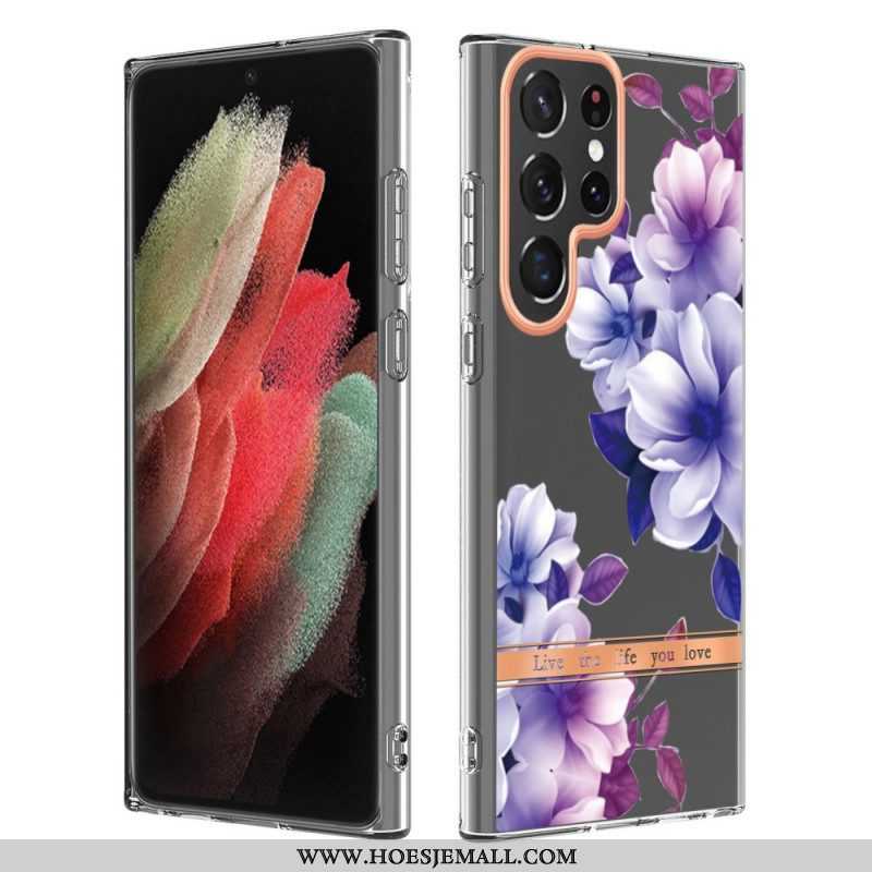 Hoesje voor Samsung Galaxy S22 Ultra 5G Bloemen Leven Het Leven Waar Je Van Houdt