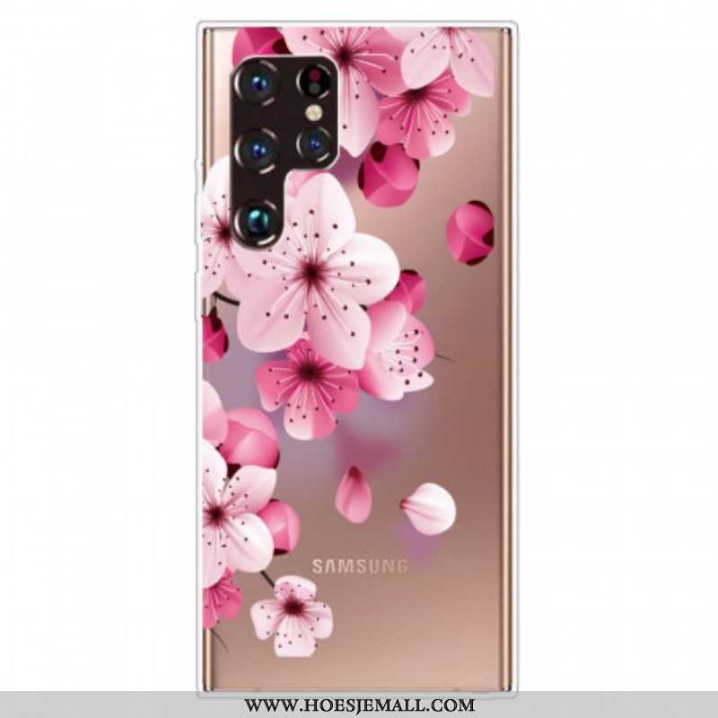 Hoesje voor Samsung Galaxy S22 Ultra 5G Kleine Roze Bloemen