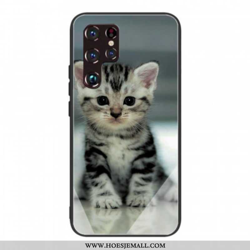 Hoesje voor Samsung Galaxy S22 Ultra 5G Kitten Gehard Glas