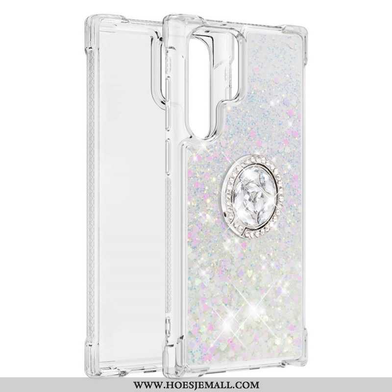 Hoesje voor Samsung Galaxy S22 Ultra 5G Glitter Ringbeugel