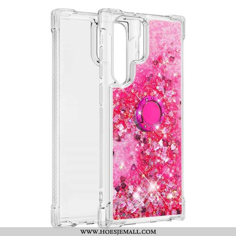 Hoesje voor Samsung Galaxy S22 Ultra 5G Glitter Ringbeugel