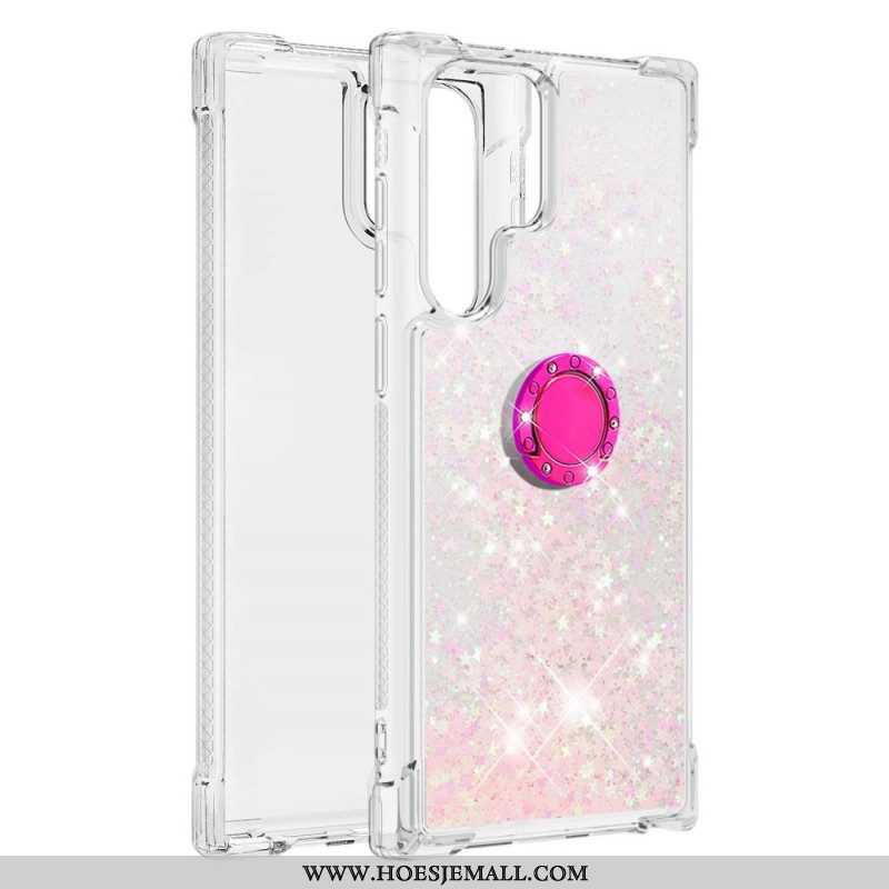 Hoesje voor Samsung Galaxy S22 Ultra 5G Glitter Ringbeugel