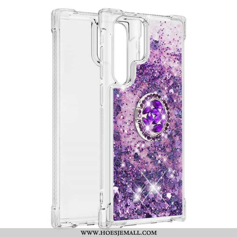 Hoesje voor Samsung Galaxy S22 Ultra 5G Glitter Ringbeugel