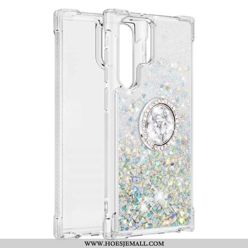 Hoesje voor Samsung Galaxy S22 Ultra 5G Glitter Ringbeugel