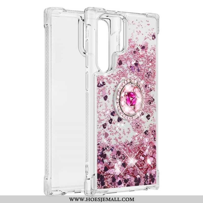 Hoesje voor Samsung Galaxy S22 Ultra 5G Glitter Ringbeugel