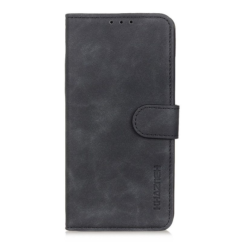 Folio-hoesje voor Samsung Galaxy S22 Ultra 5G Khazneh Vintage Leereffect