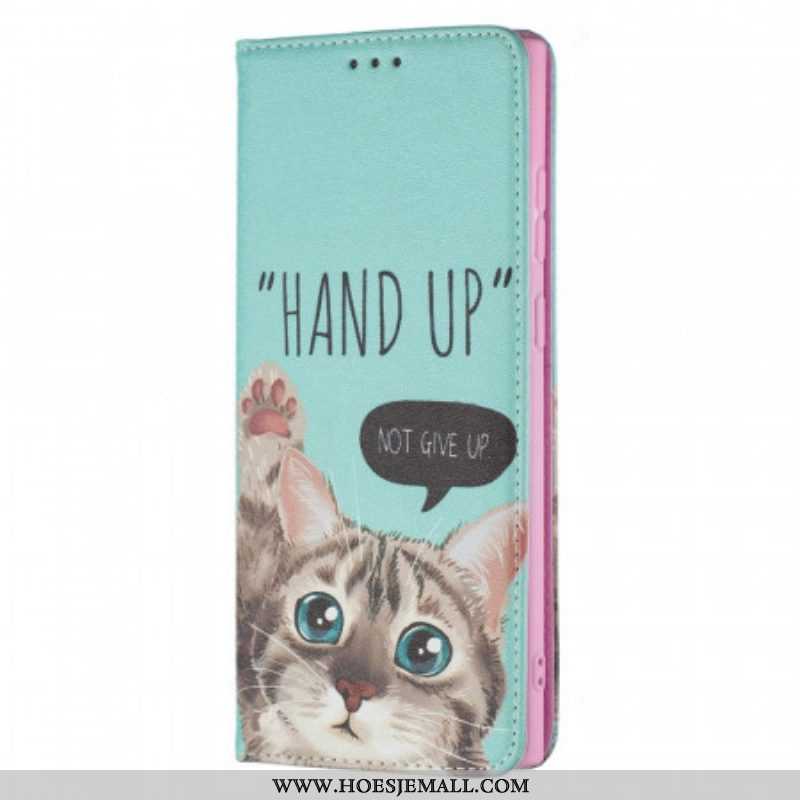 Bescherming Hoesje voor Samsung Galaxy S22 Ultra 5G Folio-hoesje Hand Omhoog