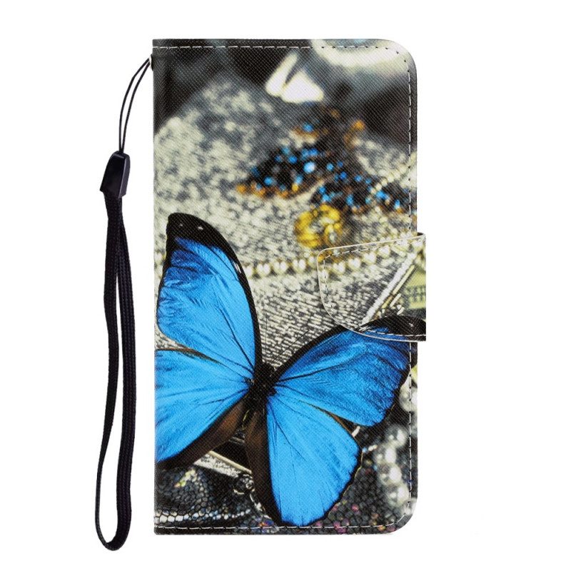 Leren Hoesje voor Samsung Galaxy S22 Ultra 5G Met Ketting Vlinderbandvariaties