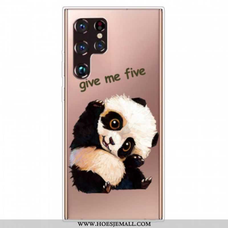 Hoesje voor Samsung Galaxy S22 Ultra 5G Panda Geef Me Vijf