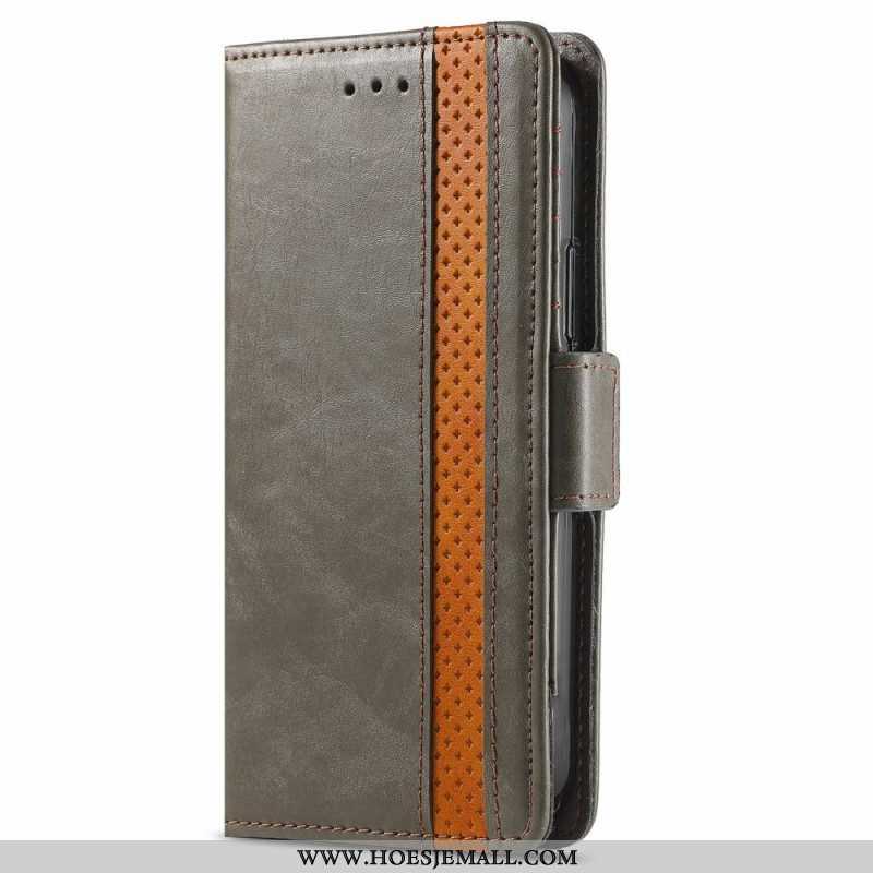 Flip Case voor Samsung Galaxy S22 Ultra 5G Tweekleurige Dubbele Sluiting