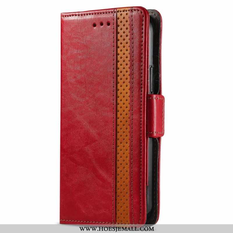 Flip Case voor Samsung Galaxy S22 Ultra 5G Tweekleurige Dubbele Sluiting