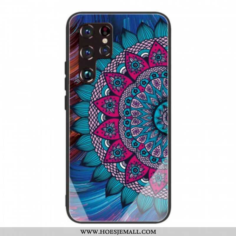 Hoesje voor Samsung Galaxy S22 Ultra 5G Mandala Gehard Glas