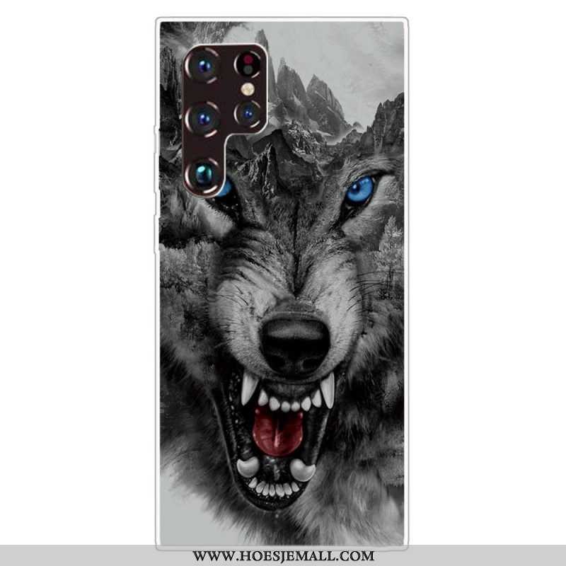 Telefoonhoesje voor Samsung Galaxy S22 Ultra 5G Sublieme Wolf