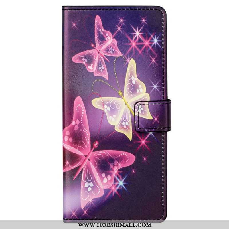 Leren Hoesje voor Samsung Galaxy S23 5G Mooie Vlinders