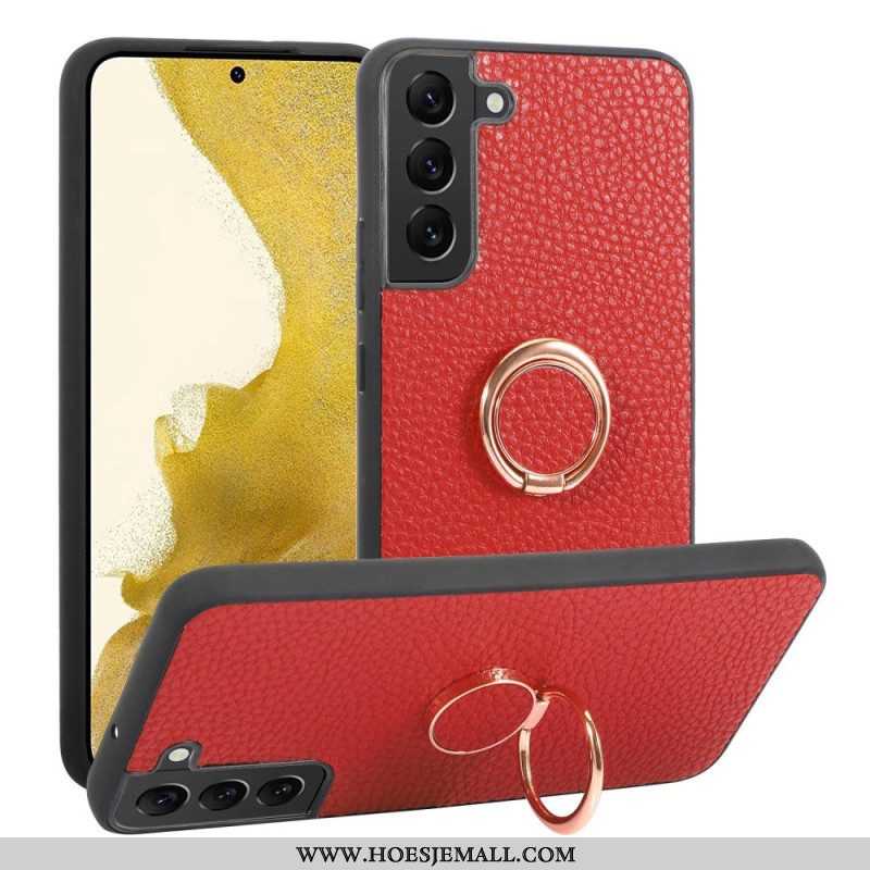 Hoesje voor Samsung Galaxy S23 5G Faux Lederen Litchi Ring-houder