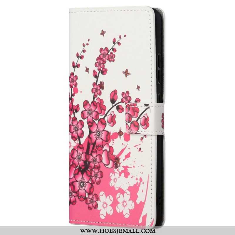 Folio-hoesje voor Samsung Galaxy S23 5G Tropische Bloemen