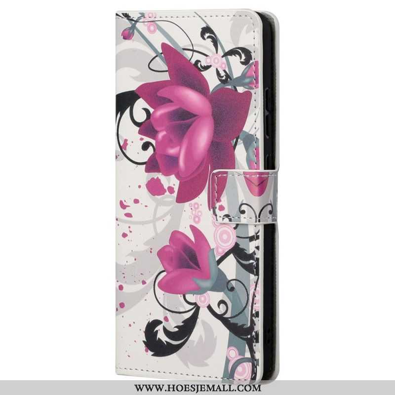 Folio-hoesje voor Samsung Galaxy S23 5G Tropische Bloemen