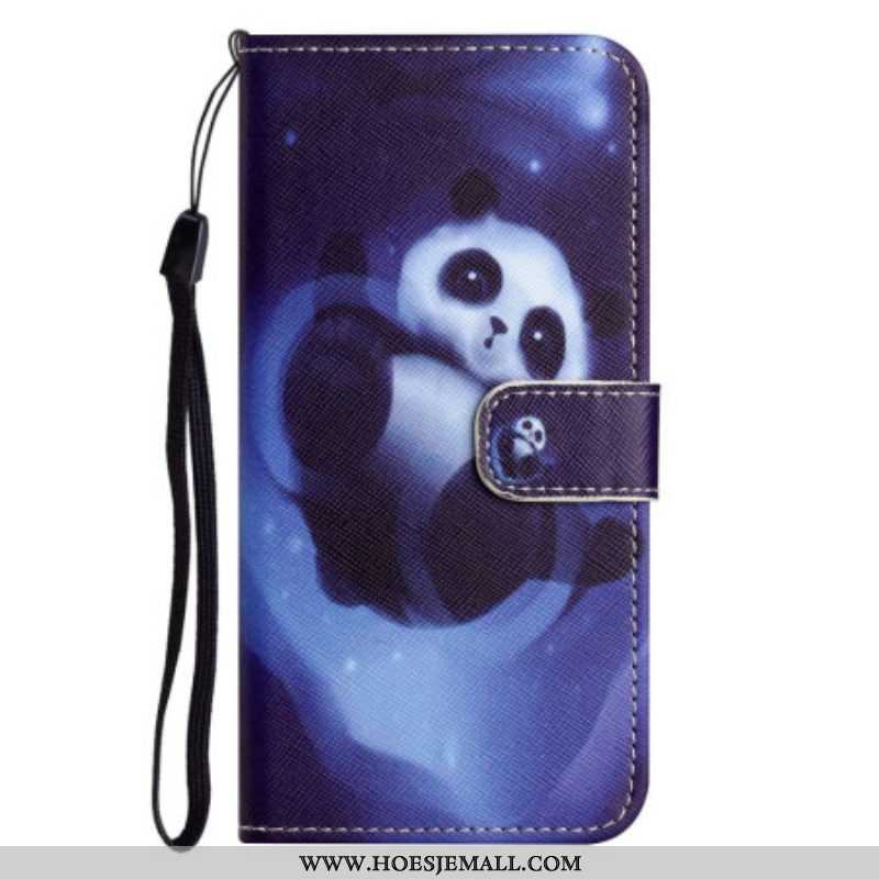 Folio-hoesje voor Samsung Galaxy S23 5G Met Ketting Strakke Panda