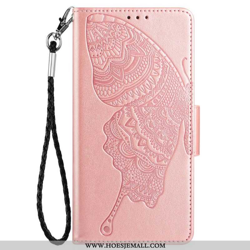 Flip Case voor Samsung Galaxy S23 5G Tweekleurige Barokke Vlinder