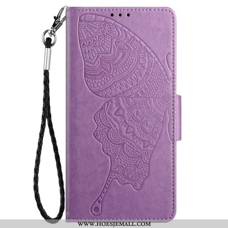 Flip Case voor Samsung Galaxy S23 5G Tweekleurige Barokke Vlinder