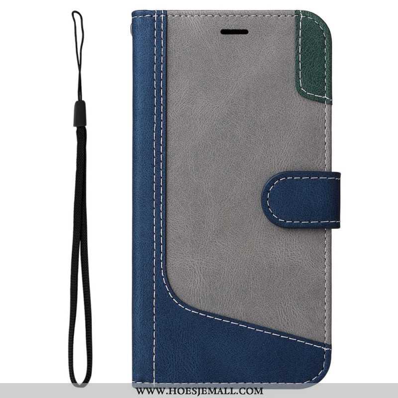 Folio-hoesje voor Samsung Galaxy S23 5G Tweekleurig Met Riem