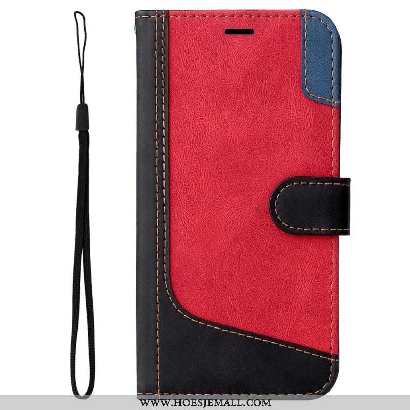 Folio-hoesje voor Samsung Galaxy S23 5G Tweekleurig Met Riem