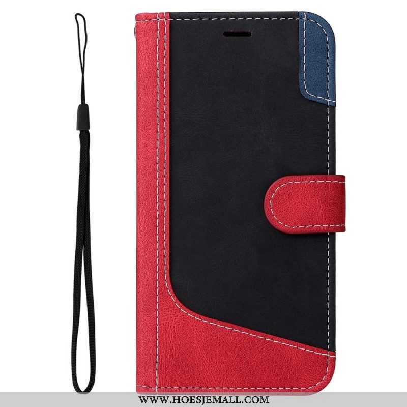 Folio-hoesje voor Samsung Galaxy S23 5G Tweekleurig Met Riem