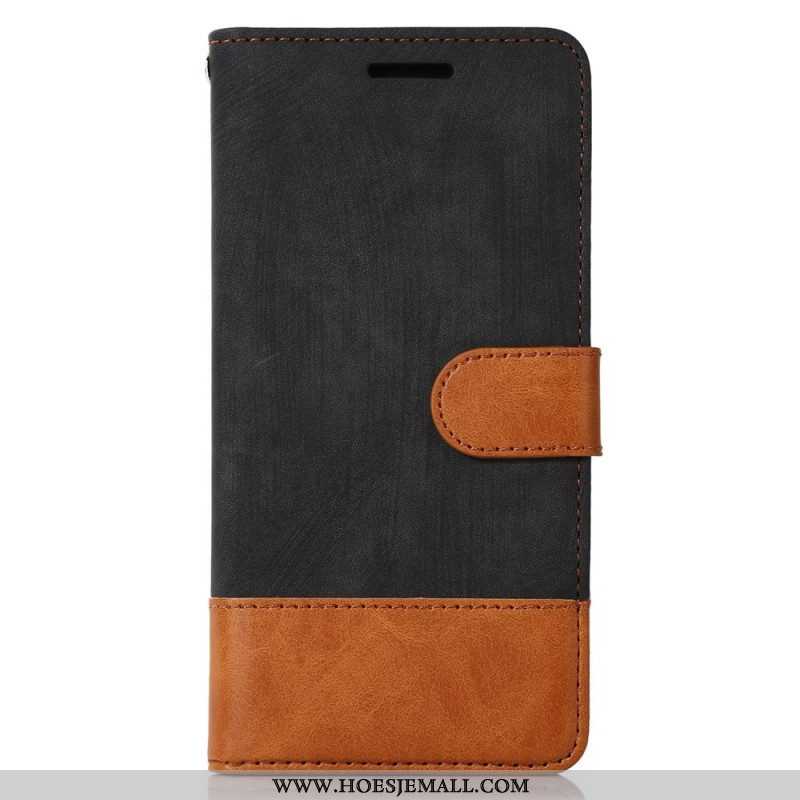 Flip Case voor Samsung Galaxy S23 5G Bicolor Skin-touch