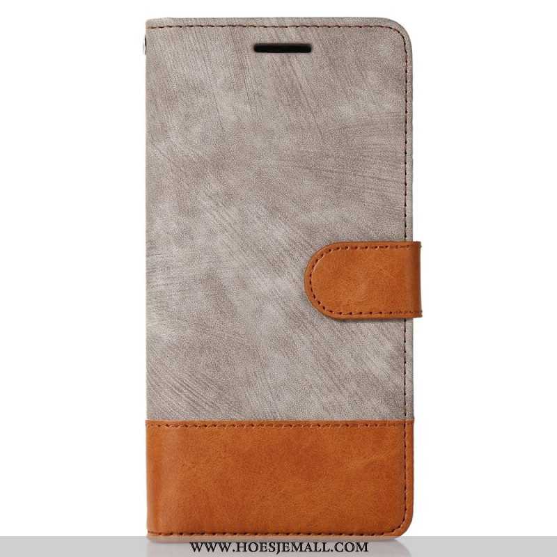 Flip Case voor Samsung Galaxy S23 5G Bicolor Skin-touch