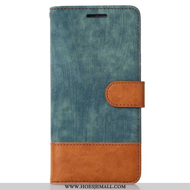 Flip Case voor Samsung Galaxy S23 5G Bicolor Skin-touch