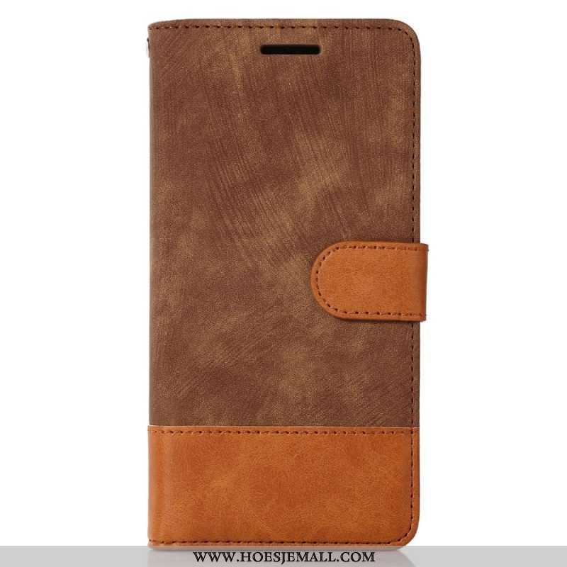 Flip Case voor Samsung Galaxy S23 5G Bicolor Skin-touch