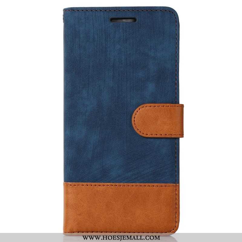 Flip Case voor Samsung Galaxy S23 5G Bicolor Skin-touch