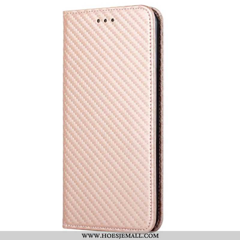 Bescherming Hoesje voor Samsung Galaxy S23 5G Met Ketting Folio-hoesje Stijl Van Koolstofvezel Met B