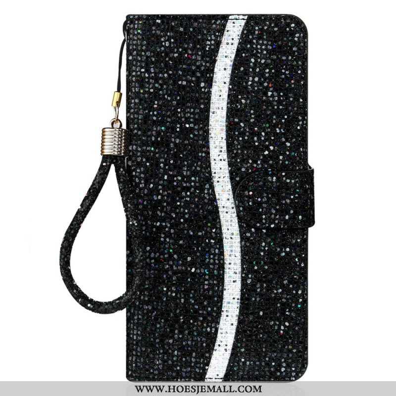 Folio-hoesje voor Samsung Galaxy S23 5G Met Ketting Pailletten Met Bandjes