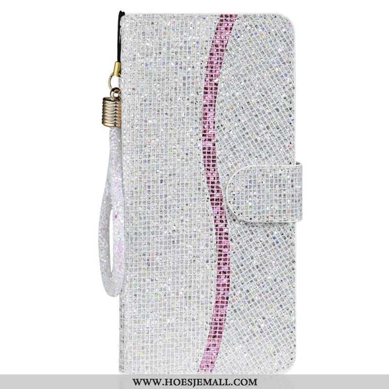 Folio-hoesje voor Samsung Galaxy S23 5G Met Ketting Pailletten Met Bandjes