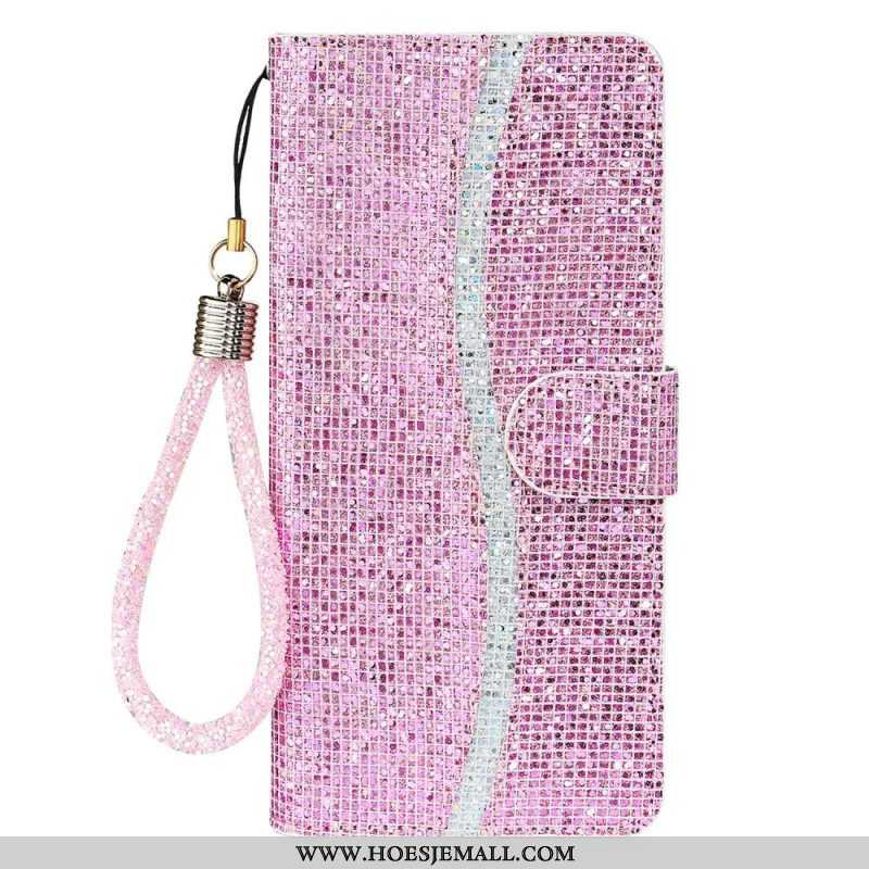 Folio-hoesje voor Samsung Galaxy S23 5G Met Ketting Pailletten Met Bandjes