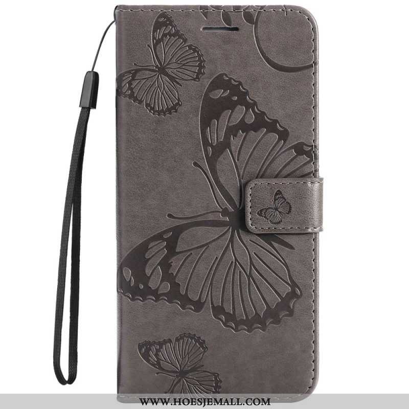 Folio-hoesje voor Samsung Galaxy S23 5G Met Ketting Gigantische Riemvlinders