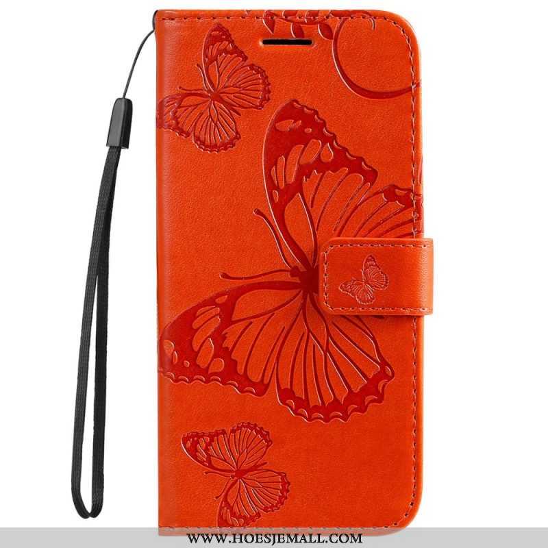 Folio-hoesje voor Samsung Galaxy S23 5G Met Ketting Gigantische Riemvlinders