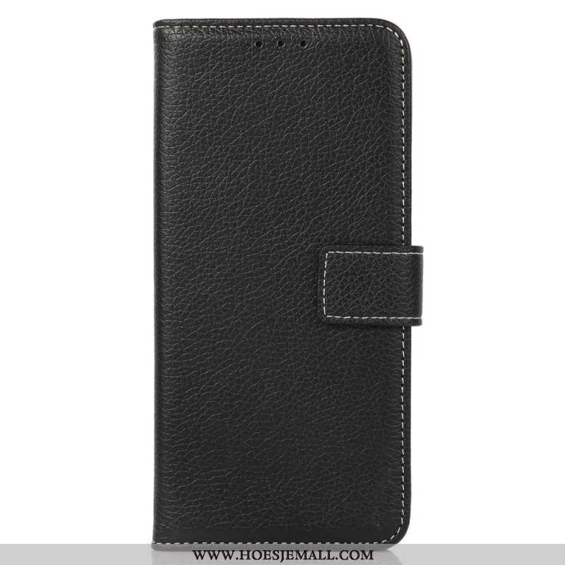 Leren Hoesje voor Samsung Galaxy S23 5G Lychee Lederen Stijl