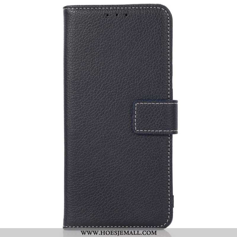 Leren Hoesje voor Samsung Galaxy S23 5G Lychee Lederen Stijl