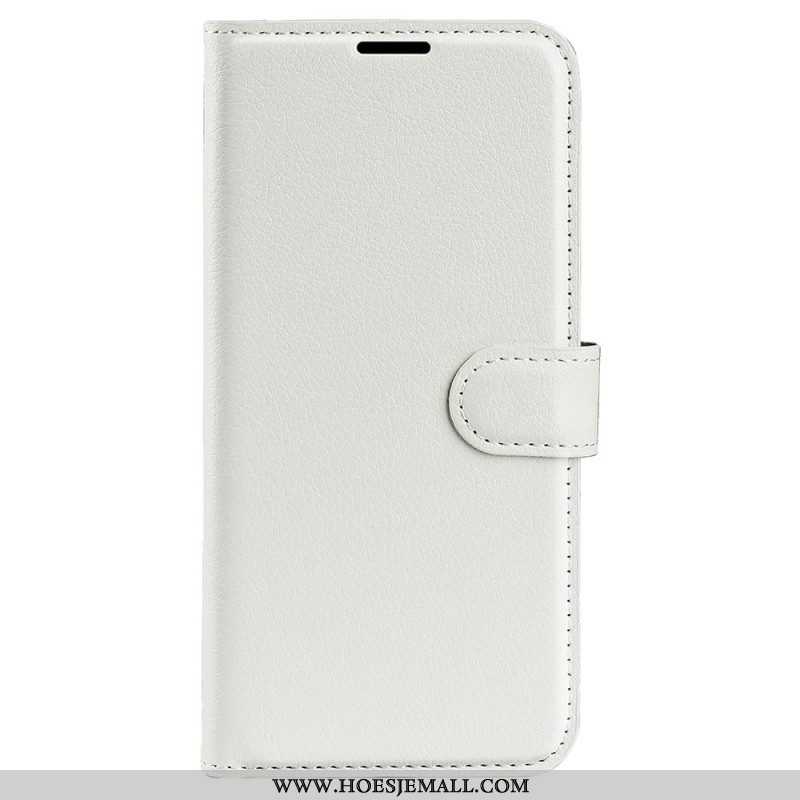 Folio-hoesje voor Samsung Galaxy S23 5G Klassiek Litchi-leereffect