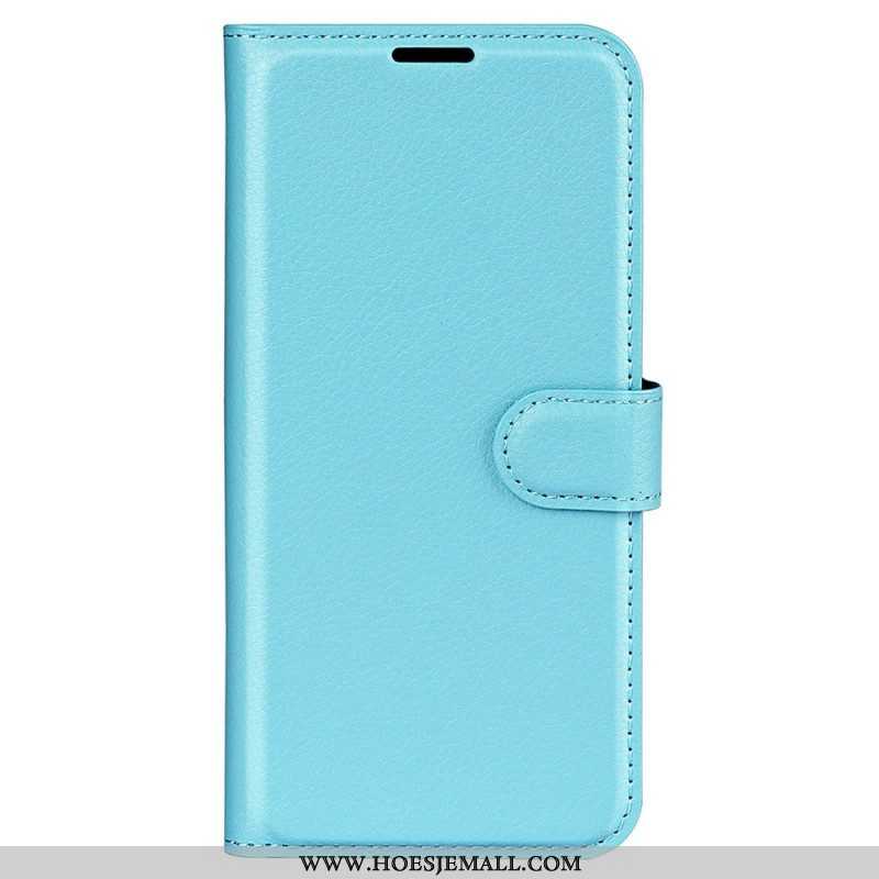 Folio-hoesje voor Samsung Galaxy S23 5G Klassiek Litchi-leereffect