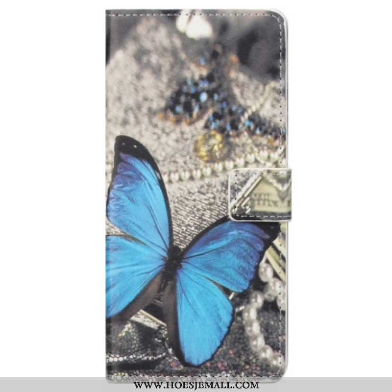 Folio-hoesje voor Samsung Galaxy S23 5G Blauwe Vlinder