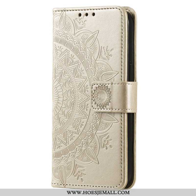 Leren Hoesje voor Samsung Galaxy S23 5G Zon Mandala