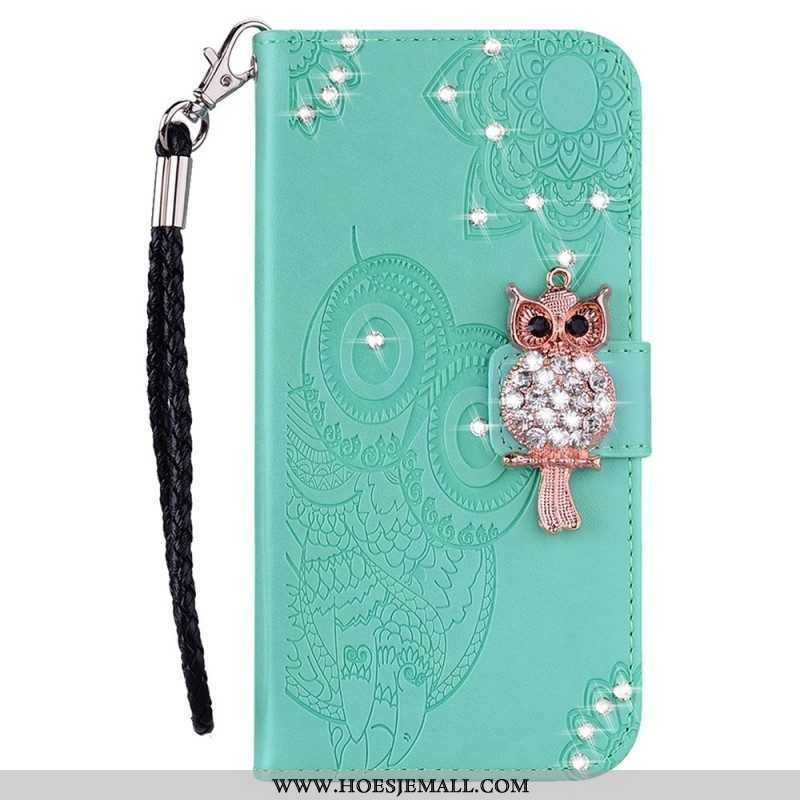 Folio-hoesje voor Samsung Galaxy S23 5G Uil Mandala En Charme