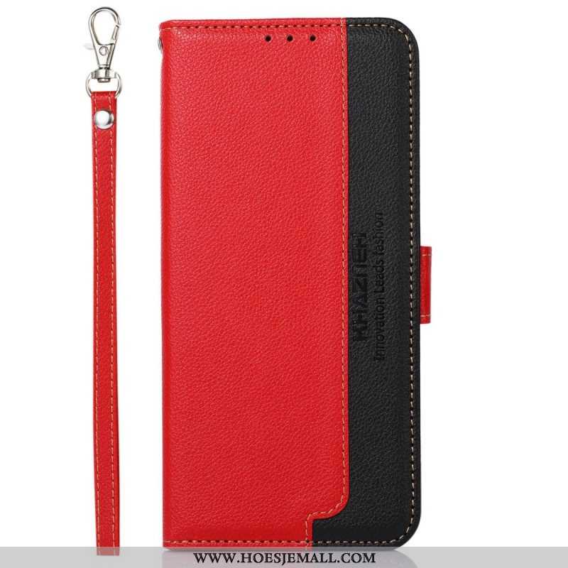 Folio-hoesje voor Samsung Galaxy S23 5G Lychee-stijl Rfid Khazneh