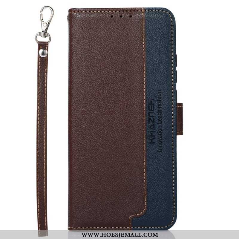 Folio-hoesje voor Samsung Galaxy S23 5G Lychee-stijl Rfid Khazneh