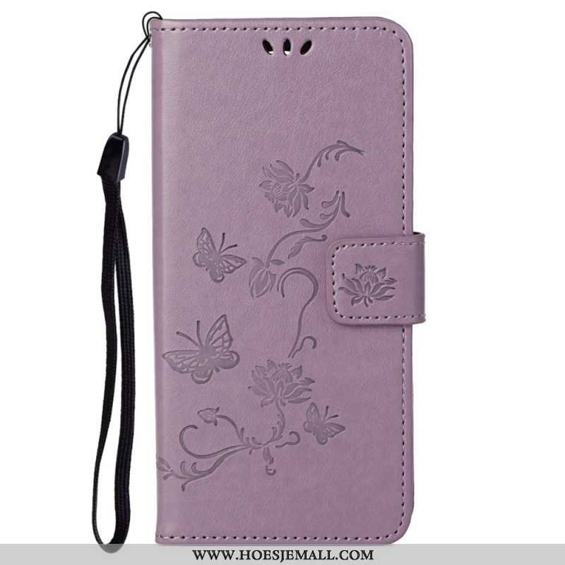 Folio-hoesje voor Samsung Galaxy S23 5G Vlinders En Bloemen